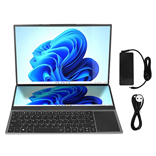 16 Zoll 14 Zoll Laptop mit Zwei Bildschirmen, 16 Zoll HD Hauptbildschirm, 14 Zoll FHD Touchscreen, 32 G, 512 G Solid State, 13600 mAh Akku, Ziffernblock in Voller Größe, für von Zunate