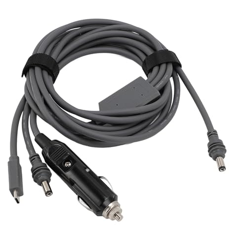 3-in-1-Stromkabel, DC-Stecker auf Typ-C-PD100W-Autoladegerät-Adapterkabel, 18AWG-Netzkabel, Wasserdicht, für -Satellitengerät (20m) von Zunate