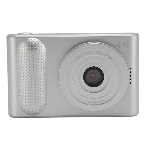 4K-Digitalkamera, 48 MP HD-Taschen-Mikro-Spiegelreflexkamera mit 16-fachem Dightal-Zoom, 2,4-Zoll-TFT-Bildschirm, Kompakte Kleine Kamera für Reisefotografie-Vlogging (Silver) von Zunate