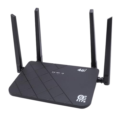 Entsperrter WLAN-Router, 4G-LTE-Modem-Router mit SIM-Kartensteckplatz und 4 5-dBi-Antennen, 300 Mbit/s WLAN-Modem-Router für Telefon, Tablet, Laptop, 200 M Reichweite (EU-Stecker) von Zunate