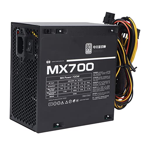 MX700 Computer-Netzteil, ATX‑500 W, 80 Plus White-Zertifiziert, Host-Chassis-Netzteil mit 120-mm-Ultra-Leisem-Lüfter, ATX 12 V 2.3 Active APFC-Netzteil von Zunate