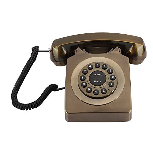 Retro Telefon, WX-3123# Bronze Antike Telefonnummer Store Desktop Festnetztelefon Klassische Dekoration für das Home Office von Zunate