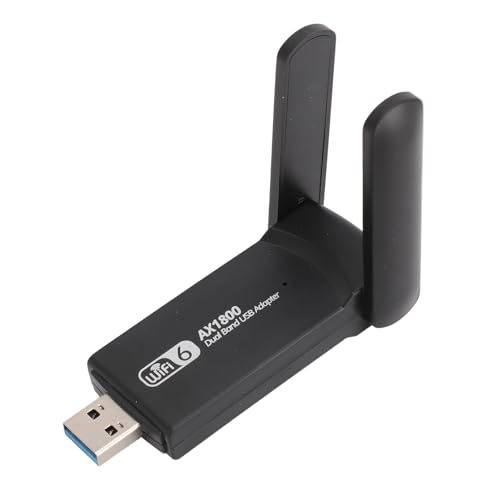 USB WiFi 6-Adapter, 1800 Mbit/s WiFi-Adapter USB 3.0 Dual Band 2,4 G 5 G Wireless-Netzwerkadapter für Desktop-Laptop-PC, Unterstützung für Windows 10 11 von Zunate