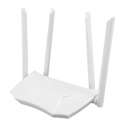 WLAN-Router, 2,4 G WLAN-Internet-Netzwerk-Router mit 4 X 10/100 Mbit/s Ethernet-Ports, Unterstützt Access Point WISP, für Home Office (EU-Stecker) von Zunate