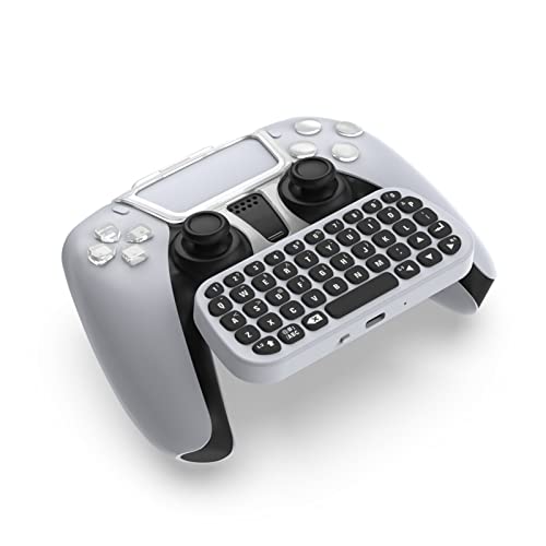 Kabellose Controller-Tastatur für PS5-Gamepad, Professionelles Chat-Vioce Kabelloses -Controller-Keypad mit Clip-Halterung, für PS5-Controller von Zunate