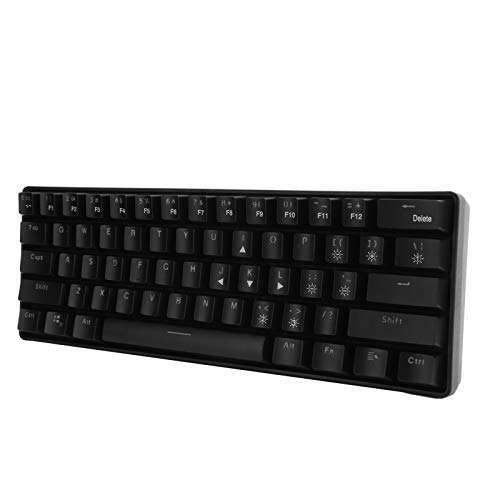 Zunate Mechanische Gaming-Tastatur, 2,4 G Wireless + USB-Kabel 61 Tasten RGB E-Sport-Tastatur mit Hintergrundbeleuchtung, 19 Beleuchtungsmodus für Desktop-Computer-PC-Spieler von Zunate