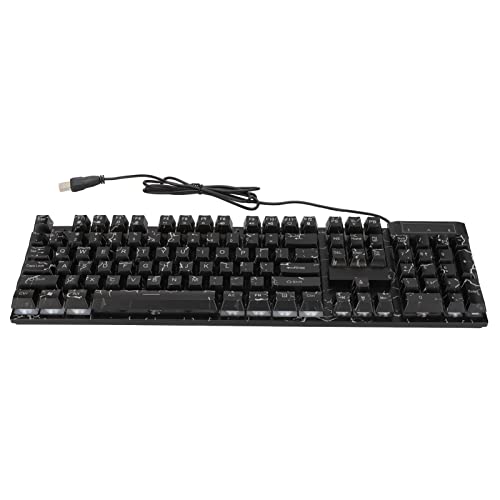 Zunate Mechanische Tastatur, Mechanische RGB-Gaming-Tastatur mit 104 Tasten, Aufgehängte Tastenkappe, Komfortable Touch-USB-Tastatur mit Kabel für PC-Computer-Gaming-Büro von Zunate