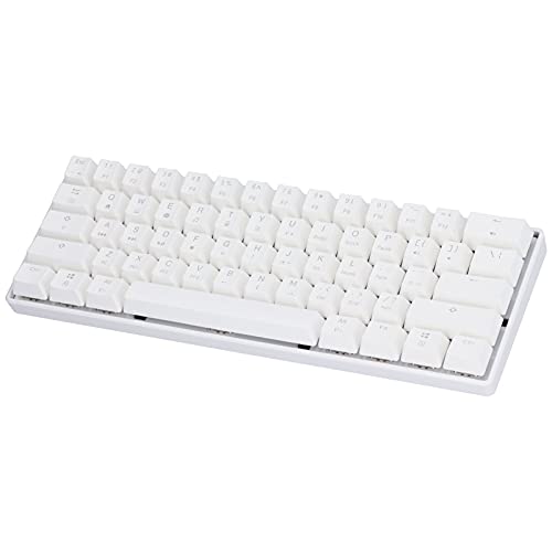 Zunate Mechanische Tastatur,61 Tasten Kabelgebundene Mechanische Gaming-Tastatur für PC-Computer-Laptop, Gaming-Tastatur mit Farbiger Hintergrundbeleuchtung und Wechselfunktion mit Mechanischer(Weiß) von Zunate