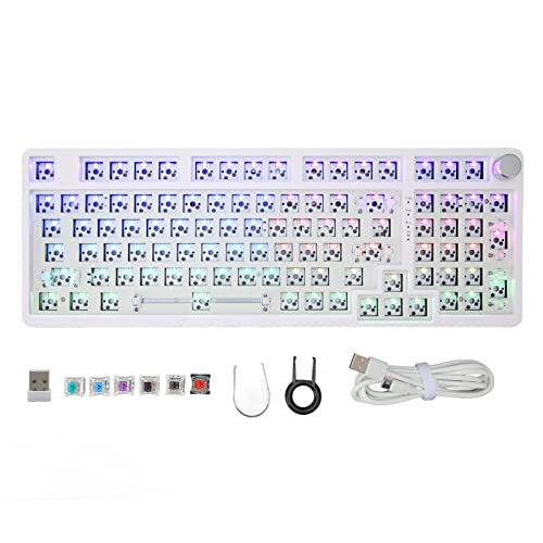 Zunate Mechanisches Tastatur-Kit, 98% RGB-Layout, Modulare DIY-mechanische Tastatur, 98 Tasten Hot-Swap-fähige Benutzerdefinierte Gaming-Tastatur, 2,4 G BT Kabelgebundene von Zunate