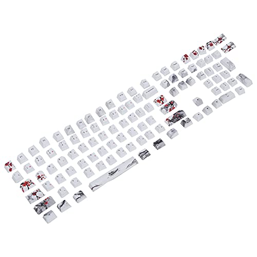 Zunate Tastenkappen PBT, 5-seitige Sublimation 110 Tasten Tastaturkappen Kompatibel mit 60/87/104/108 Mechanischen Optischen Tastaturen (Englisch-Japanisch) von Zunate