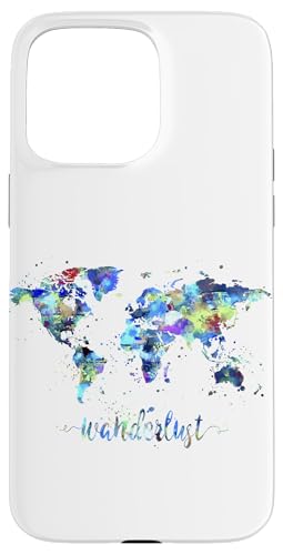 Hülle für iPhone 15 Pro Max Wanderlust Weltkarte von Zuzi's