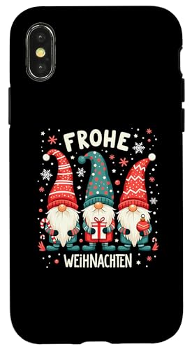 Hülle für iPhone X/XS Drei Gnome Frohe Weihnachten Wichtel Zwerge Lustige Xmas von Zwerge Gnome & Wichtel Frohe Weihnachten Shop