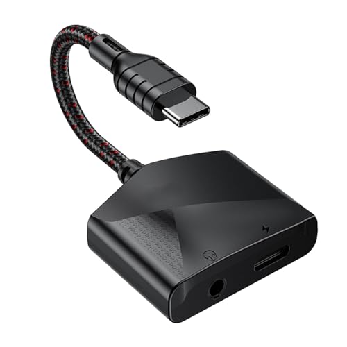 Zxfdsfdbnm Mehrfach verwendbarer USB-C-Sound- und Ladeadapter, schnelles Aufladen mit Kopfhörer-USB C auf 3,5 mm und Ladesplitter von Zxfdsfdbnm