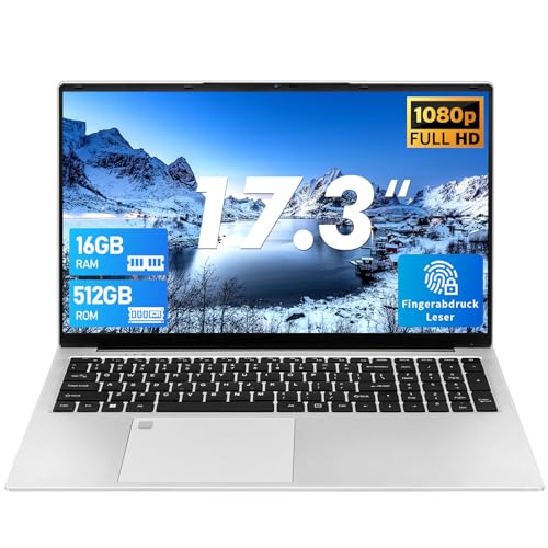 Zyphionix 17.3 Zoll Laptop Windows 11, 512GB SSD ROM Laptop, LPDDR4,Versteckte Kamera，Celeron N5095(Up to 2.9 GHz), 5000 mAh,3 xUSB 3.0 von Zyphionix