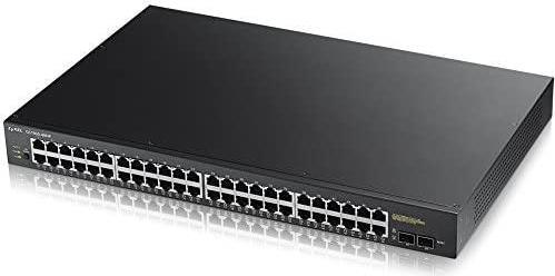 Zyxel GS1900 Series GS1900-48HPv2 - Switch - Smart - 48 x 10/100/1000 (24 PoE+) + 2 x Gigabit SFP (Uplink) - Desktop, an Rack montierbar - PoE+ (170 W) (GS190048HPV2-EU0101F) von Zyxel