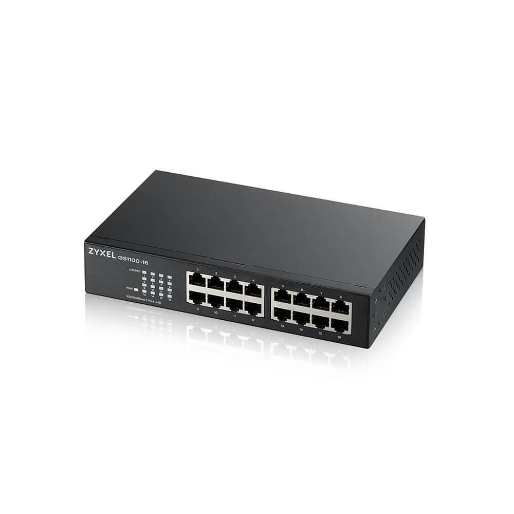 Zyxel Switch 16-Port Gigabit Ethernet lüfterlos unmanaged von Zyxel