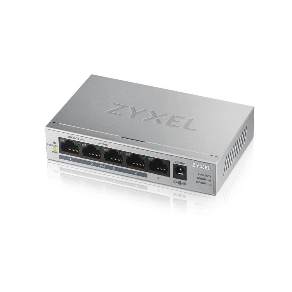 Zyxel Switch 5-Port Gigabit Ethernet PoE+ 60W unmanaged von Zyxel