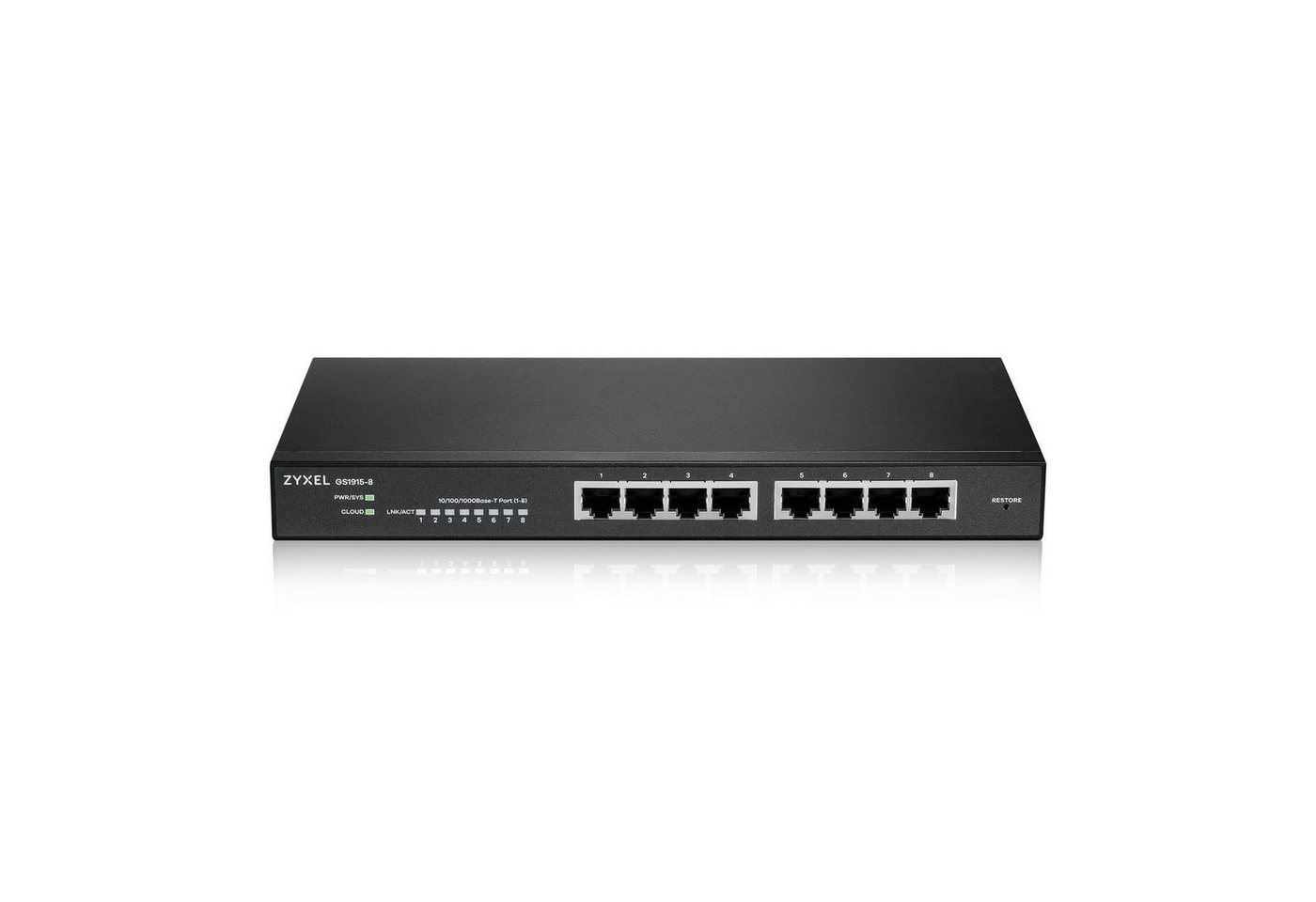 Zyxel ZYXEL 8-port GbE Smart Switch, NebulaFlex, desktop, fanless Netzwerk-Switch von Zyxel