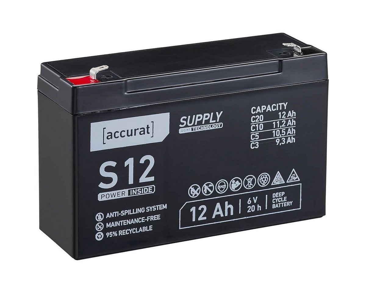 accurat Accurat Supply S12 AGM 6V Bleiakku 12Ah Batterie, (6 V) von accurat