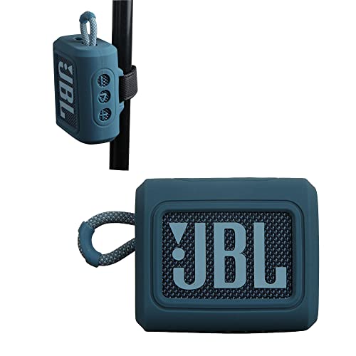 Hermitshell Silicone Sleeve is Suitable for JBL GO 4 /JBL GO 3 Wasserfester, tragbarer Lautsprecher(Blau)(Nur Silikonabdeckung) von adada