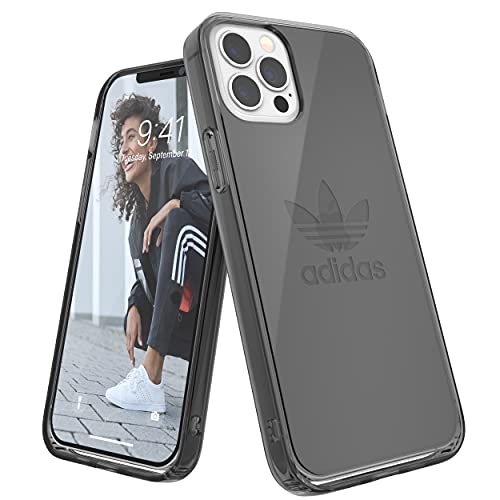 adidas Hülle Entwickelt für iPhone 12 / iPhone 12 Pro 6.1, Transparent Fallgeprüfte Hüllen, stoßfeste erhöhte Kanten, Original Snap Case Schutzhülle, Smokey Schwarz von adidas