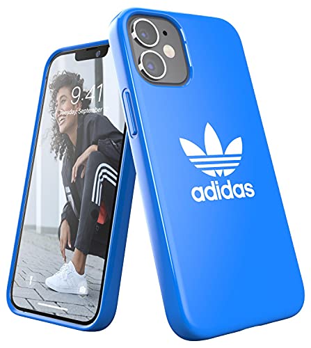 adidas Hülle Entwickelt für iPhone 12 Mini 5.4, Fallgeprüfte Hüllen, stoßfeste erhöhte Kanten, Original Snap Case Schutzhülle, Blau von adidas