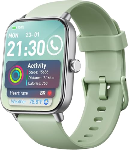 Smartwatch Damen mit Telefonfunktion,1,8" Fitnessuhr Herren mit Herzfrequenz SpO2 Stress Schlafmonitor, Alexa Integriert Watch, 110 Sportmodi, IP68 Wasserdichte Schrittzähler Sportuhr für Android iOS von aeac