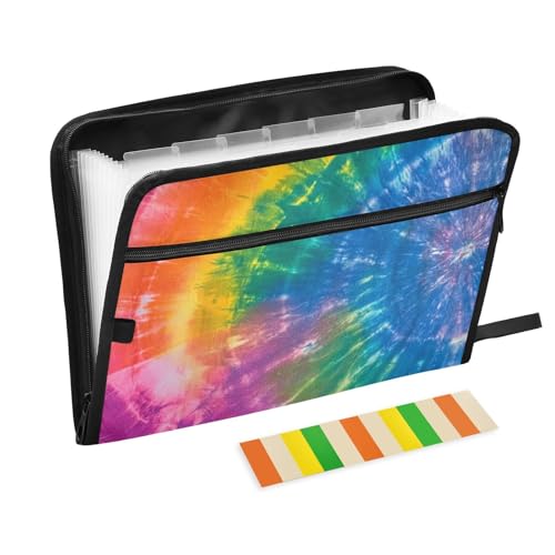 Batik-Hängemappe, bunt, erweiterbar, 13 Fächer, A4, Briefform, Quittungsorganizer mit Reißverschluss, breite Aktenordner für Bürobedarf Batik-Hängemappe, bunt, erweiterbar, 13 Fächer, A4, Briefform, Quittungsorganizer mit Reißverschluss, breite Aktenordner für Bürobedarf von aidingzhi