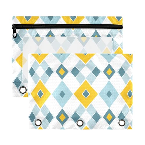Diamonds Binder Bleistift mit transparentem Fenster, Reißverschluss, großes und stabiles Federmäppchen, 3 Ringe zur Aufbewahrung von Schulstudenten, Lehrerbedarf, mehrfarbig, 2 Stück Diamonds Binder Bleistift mit transparentem Fenster, Reißverschluss, großes und stabiles Federmäppchen, 3 Ringe zur Aufbewahrung von Schulstudenten, Lehrerbedarf, mehrfarbig, 2 Stück von aidingzhi