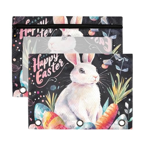 Happy Easter Bunny Karotten, Karotten, Aquarell, Eier, Ordner, Taschenordner mit transparentem Fenster, Federmäppchen, große Kapazität, Taschenordner für 3 Personen, für Bürobedarf, mehrfarbig, 2 Happy Easter Bunny Karotten, Karotten, Aquarell, Eier, Ordner, Taschenordner mit transparentem Fenster, Federmäppchen, große Kapazität, Taschenordner für 3 Personen, für Bürobedarf, mehrfarbig, 2 von aidingzhi