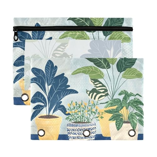 Houseplants Stiftemappe mit transparentem Fenster, großes Fassungsvermögen, drei Ringe, zur Aufbewahrung von Schulstudenten, Lehrerbedarf, mehrfarbig, 2 Stück Houseplants Stiftemappe mit transparentem Fenster, großes Fassungsvermögen, drei Ringe, zur Aufbewahrung von Schulstudenten, Lehrerbedarf, mehrfarbig, 2 Stück von aidingzhi