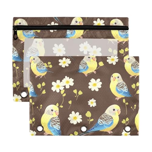 Ringbuch mit niedlichem Vogel, braun-gelb, mit transparentem Fenster, Stoff-Federmäppchen, transparentes Fenster und Ösen, Taschenordner für 3 Personen, zur Aufbewahrung von Schulstudenten Ringbuch mit niedlichem Vogel, braun-gelb, mit transparentem Fenster, Stoff-Federmäppchen, transparentes Fenster und Ösen, Taschenordner für 3 Personen, zur Aufbewahrung von Schulstudenten von aidingzhi