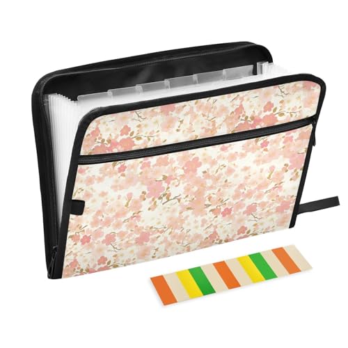 Rosen-Dokumentenmappe mit japanischen Blumen, 13 Taschen, A4, Briefform, mit Trennwänden, Reißverschluss, Aktenordner mit Taschen, für Klassenzimmer, Zuhause, Büro, Reisen Rosen-Dokumentenmappe mit japanischen Blumen, 13 Taschen, A4, Briefform, mit Trennwänden, Reißverschluss, Aktenordner mit Taschen, für Klassenzimmer, Zuhause, Büro, Reisen von aidingzhi