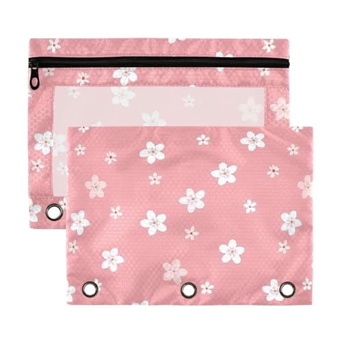 Schöne Pfirsichblumen-Ordnertasche mit transparentem Fenster, Federmäppchen mit Reißverschluss, großes und stabiles Federmäppchen, 3 Ringe zur Aufbewahrung von Schulstudenten, Lehrerbedarf, mehrfarbig Schöne Pfirsichblumen-Ordnertasche mit transparentem Fenster, Federmäppchen mit Reißverschluss, großes und stabiles Federmäppchen, 3 Ringe zur Aufbewahrung von Schulstudenten, Lehrerbedarf, mehrfarbig von aidingzhi