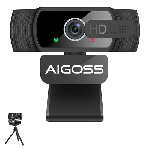 1080P Full HD PC Webcam für Meetings und Streaming, 95° Sichtfeld, Autofokus, USB Plug&Play, integriertes Mikrofon, Sichtschutz, Stativ, für Microsoft Teams, Google Meet, Zoom usw von aigolink