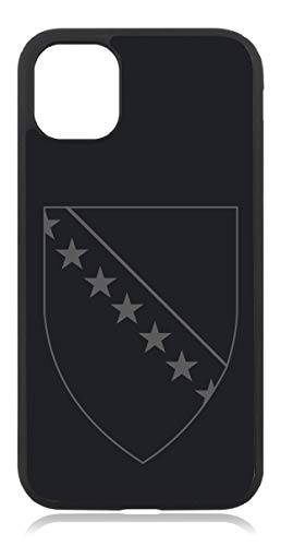 Kompatibel mit iPhone 12 PRO MAX Hülle Bosnien BIH Fahne Mattschwarz Schwarz Case Cover Silikon von aina