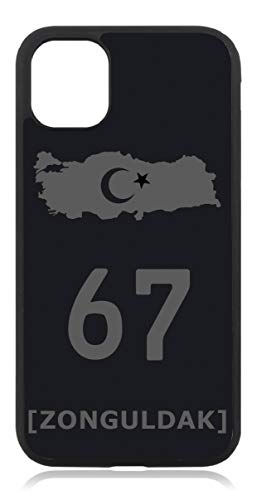aina Kompatibel mit iPhone 11 PRO Türkiye Türkei 67 Zonguldak Mattschwarz Schwarz Silikon Handyhülle Case Hülle Cover von aina