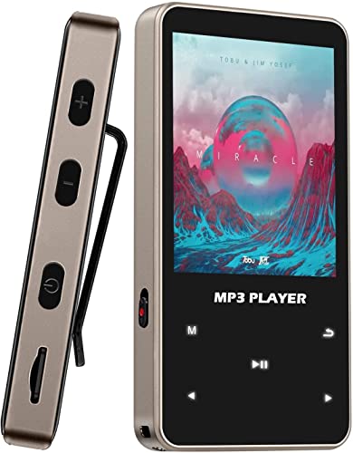 Aiworth 32GB MP3 Player Bluetooth 5.0 - Portabler Multifunktionaler MP4 Player mit FM Radio, Aufnahmegerät, Mini Lossless Music Player für Sport, Laufen, Unterstützt bis zu 128GB von aiworth