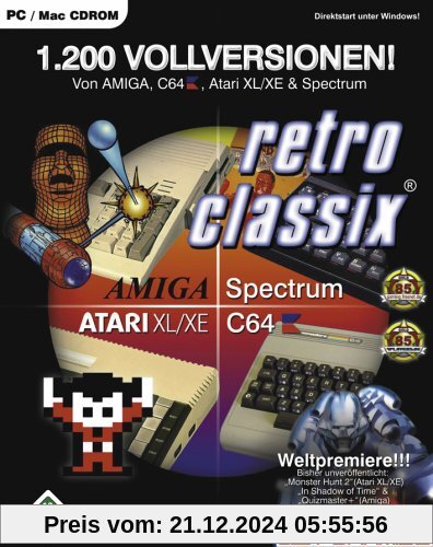 Retro Classix: 1200 Vollversionen - Amiga, C64, Spectrum, Atari XL/XE (Software Pyramide) von ak tronic