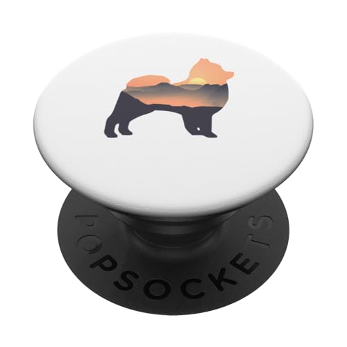 Pommersche Hundemama Design Sonne Pommersche Hundeliebhaber PopSockets Klebender PopGrip von alae