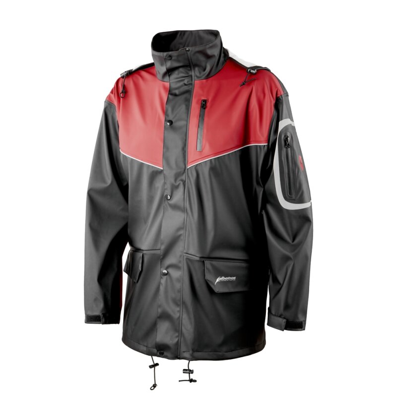 albatros CLIMATE JKT PU-Stretch-Regenjacke schwarz/rot Gr. 2XL von albatros