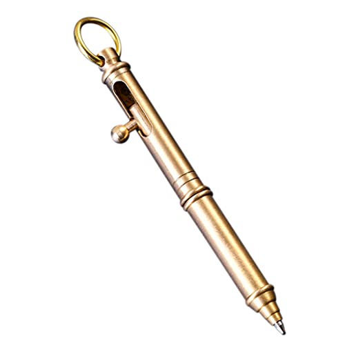 alloneslife 10 cm starker Messingstift in Maschinengewehrform mit Aufhängung für Taschenunternehmen, Farbe: Natur alloneslife 10 cm starker Messingstift in Maschinengewehrform mit Aufhängung für Taschenunternehmen, Farbe: Natur von alloneslife