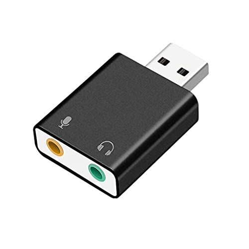 USB 2.0 auf 3D Soundkarten-Adapter, virtueller 7.1-Kanal für und für PC Notebook mit 3,5 mm Kopfhörer u von amangul