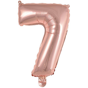 amscan® Folienballon Mini, Zahl 7 rosé, 1 St. von amscan®