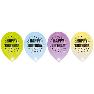 amscan® Luftballons LED Happy Birthday bunt, 4 St. von amscan®