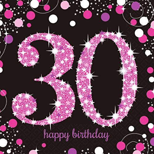 Adult Pink Celebration 30th Birthday Luncheon Napkins von amscan