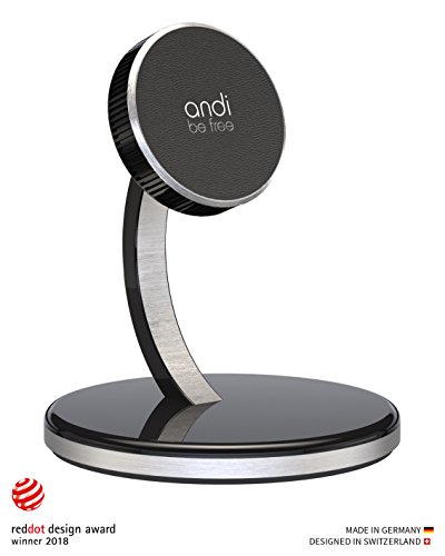 andi be free Wireless Desktop Charger – Induktive Ladestation, kabellos Laden mit der QI Schnellladestation, kompatibel mit Magnethalterungen ab iPhone 8, 15 Watt, schwarz von andi be free