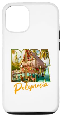 Hülle für iPhone 14 BORA BORA in Polynesien ein Stelzenhaus im Atoll mit Palmen von andrea tristano