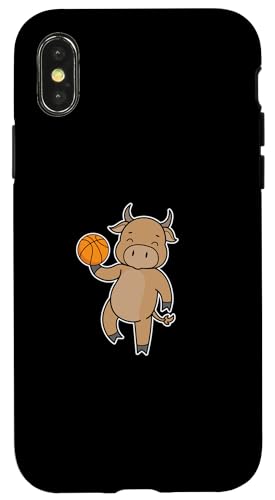 Hülle für iPhone X/XS Bulle spielt Basketball von animal basketball sport basket hall dribbling