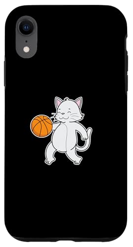 Hülle für iPhone XR Katze spielt Basketball von animal basketball sport basket hall dribbling